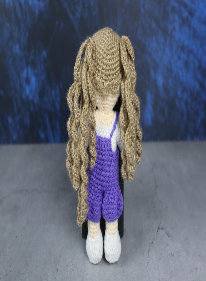 سوترا دمية كروشيه يدوية الصنع من سوترا، ترتدي بذلة أرجوانية وقميصًا أبيض | لعبة أميغورومي صوفية ناعمة | هدية يدوية الصنع للأطفال، وديكور غرفة الأطفال والمنزل - Image 3